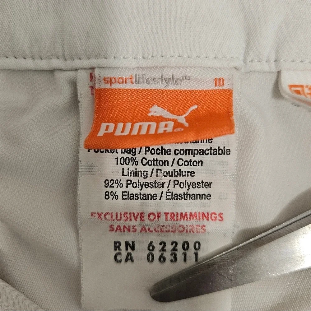 Puma Womens White Golf Skirt‎ Skort 10 Stretch Athletic Pickleball Tennis